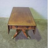 Victorian Mahogany Pembroke Table, Having a Drawer to one end with opposing Faux Drawer, Raised on