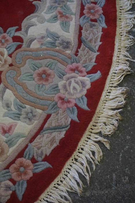 Chinese Style Rug, Decorated with Floral Medallions and Motifs on a Red ground, 290cm x 190cm - Image 4 of 5