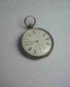 Longines Silver Cased Pocket Watch, Having A Subsidiary Seconds Dial, Stamped Baume Longines to