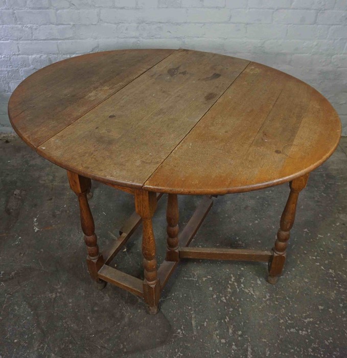 Oak Gateleg Table, 74cm high, 120cm long, 100cm wide