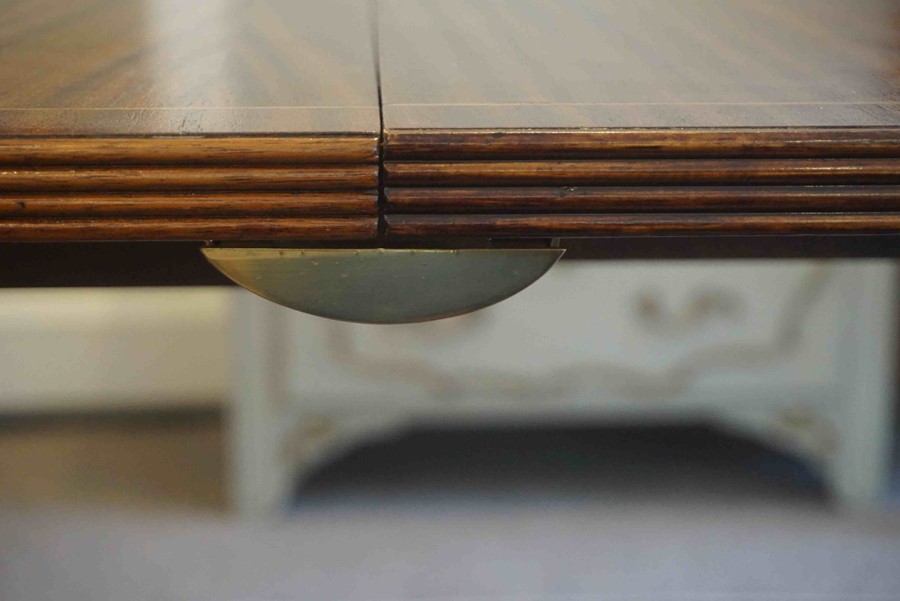 Regency Style Mahogany Twin Pedestal Dining Table, Raised on Brass Animal Paw Sabots with Castors, - Image 9 of 9