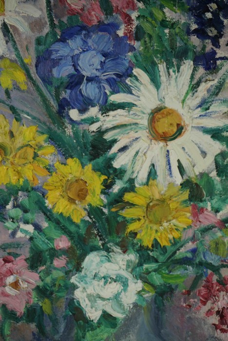 G.A. Matheson "Still Life of Flowers in a Vase" Oil on Canvas, Signed lower right, 49cm x 39cm, - Image 4 of 4