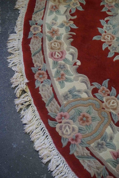 Chinese Style Rug, Decorated with Floral Medallions and Motifs on a Red ground, 290cm x 190cm - Image 3 of 5