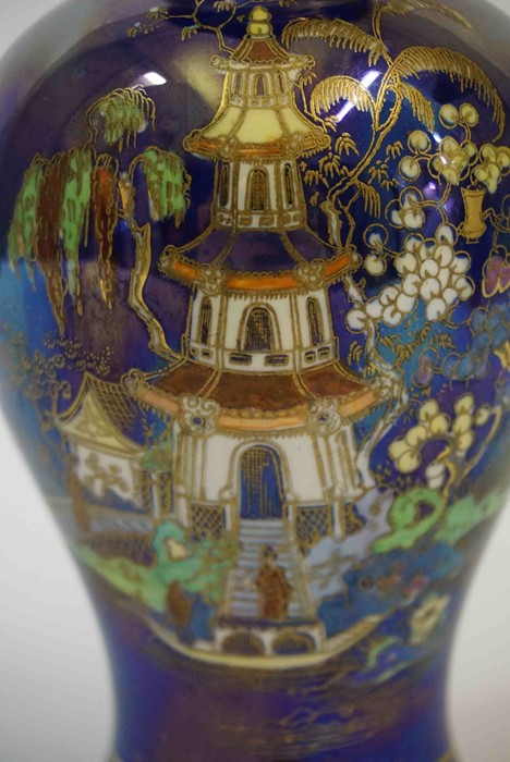 Pair of Carlton Ware "Chinaland" Lustre Vases, Of Baluster form, Decorated with Enamel and Gilded - Image 2 of 12