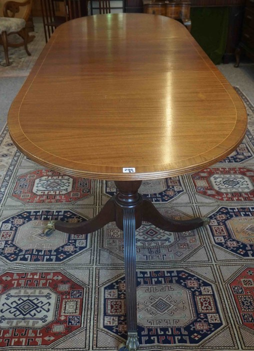 Regency Style Mahogany Twin Pedestal Dining Table, Raised on Brass Animal Paw Sabots with Castors, - Image 5 of 9