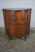 Vintage Mahogany Drinks Cabinet, Having a sliding Door above a Cupboard door, Raised on Cabriole