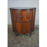 Vintage Mahogany Drinks Cabinet, Having a sliding Door above a Cupboard door, Raised on Cabriole