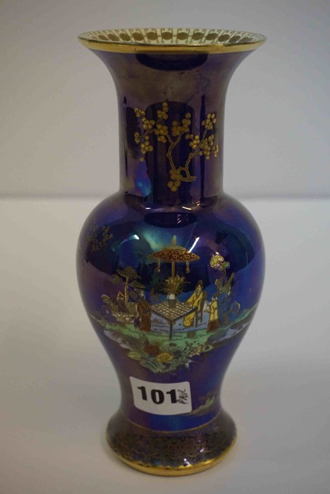 Pair of Carlton Ware "Chinaland" Lustre Vases, Of Baluster form, Decorated with Enamel and Gilded - Image 5 of 12