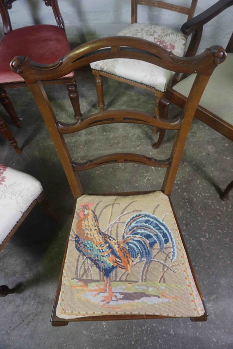 Six Assorted Dining Chairs, To include a Victorian Mahogany Chair, Mahogany Ladder Back Chair - Image 6 of 8