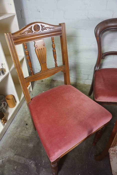 Six Assorted Dining Chairs, To include a Victorian Mahogany Chair, Mahogany Ladder Back Chair - Image 2 of 8