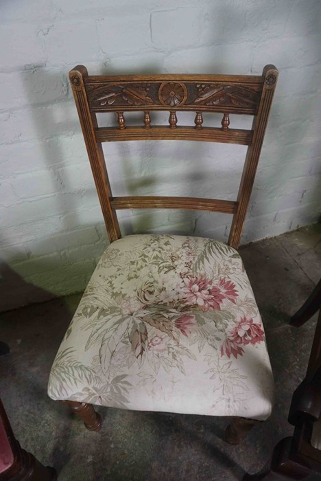 Six Assorted Dining Chairs, To include a Victorian Mahogany Chair, Mahogany Ladder Back Chair - Image 4 of 8