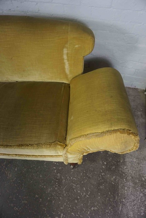 Drop End Sofa, circa early 20th century, Upholstered in later Dralon, Raised on Mahogany supports - Image 4 of 4
