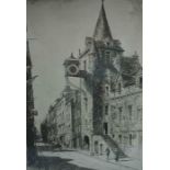 Preston Cribb "Tolbooth Canongate Edinburgh" Etching, 21cm x 13cm