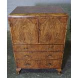 Vintage Walnut Cupboard Chest,107cm high, 76c wide, 51cm deep