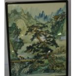 Three Chinese Watercolours on Silk, 45cm x 34.5cm, (3)