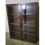 Glazed Two Door Bookcase, 137cm high, 107cm wide, 25cm deep