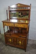 Edwards & Roberts Style Inlaid Mahogany Buffet Cabinet, circa early 20th century, Having a