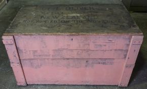 Vintage Wooden Trunk, 61cm high, 103cm wide, 67cm deep, Old woodworm to areas