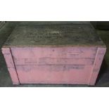 Vintage Wooden Trunk, 61cm high, 103cm wide, 67cm deep, Old woodworm to areas