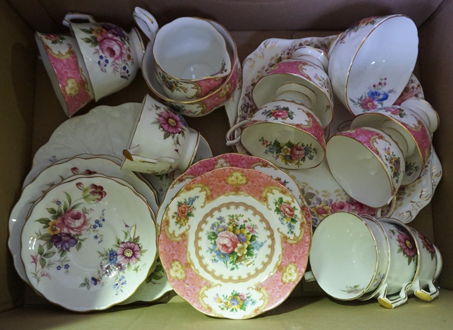 Box of Tea China, To include a part set of "Lady Carlyle" by Royal Albert and a part set by Aynsley, - Image 2 of 2