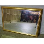 Modern Gilt Framed Wall Mirror, 65cm high, 95cm wide