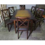 Modern Dining Table with Six Chairs, 76cm high, 176cm long, 95cm wide