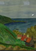 Margaret Laing "St Abbs" and "Bridge at Grez" Watercolour and Acrylic, 38cm x 27cm, 22cm x 39.