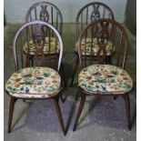 Set of Four Ercol Style Chairs, 82cm high, (4)