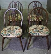 Set of Four Ercol Style Chairs, 82cm high, (4)