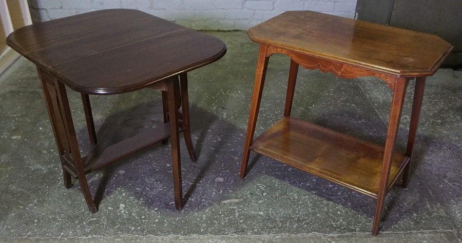 Mahogany Sutherland Table, 61cm high, 79cm long, Also with a Mahogany Occasional Table, (2)