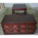 Hardwood Storage Chest, 47cm high, 95cm wide, 49cm deep, Also with a Lamp Table, (2)