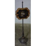 Victorian Papier Mache Pole Screen, 150cm high (a/f)