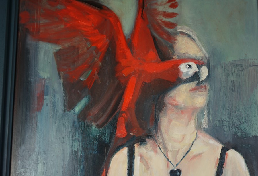 Gill Walton BA(Hons) (British, B.1965), Exotic Bird, oil on aluminium, signed to lower left, dated - Image 4 of 8