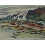 David Koster (British B 1926) "Lowtide Rhu, Plockton" Signed Limited Edition MIxed Media, No 4 of