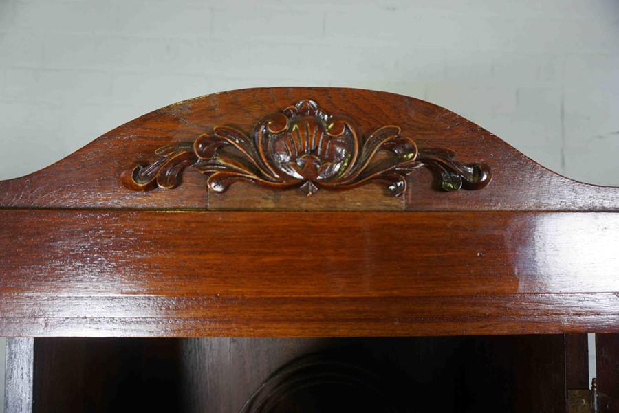 Stained Wood Cased Grandmother Clock, Having two Weights and Pendulum, 192cm high - Image 5 of 10