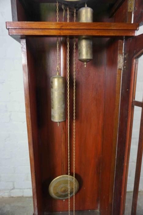 Stained Wood Cased Grandmother Clock, Having two Weights and Pendulum, 192cm high - Image 6 of 10