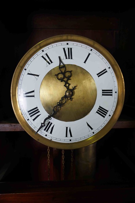 Stained Wood Cased Grandmother Clock, Having two Weights and Pendulum, 192cm high - Image 4 of 10