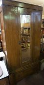 Vintage Oak Wardrobe, 190cm high, 90cm wide, 41cm deep