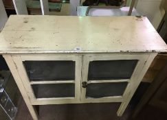 Painted Two Door Cupboard, circa 19th century, 103cm high, 106cm wide, 42cm deep