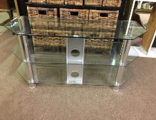 Modern Glass TV Stand, 50cm high, 105cm wide, 40cm deep