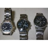 Three Gents Quartz Wristwatches, (3)