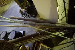 Quantity of Brass and Wood Poles, To include Curtain Poles