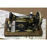 Vintage Portable Oak Cased Sewing Machine