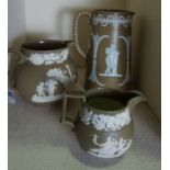 David Wilson, Earthenware Jug, circa 1810, Damaged, Also with two similar Earthenware Jugs, And with