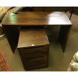 Hardwood Desk, 75cm high, 125cm wide, 60cm deep, Also with a Hardwood Bedside style Chest, (2)