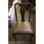 Set of Six Vintage Splat Back Dining Chairs, 88cm high, Also with a Reproduction Dining Table, (7)