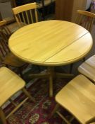 Modern Kitchen Table with Six Spindle Back Chairs, (7)