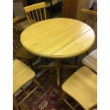 Modern Kitchen Table with Six Spindle Back Chairs, (7)