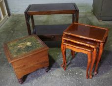 Victorian Commode Stool, With Ceramic Insert, 41cm high, 47cm wide, Also with a Trolley and a Nest