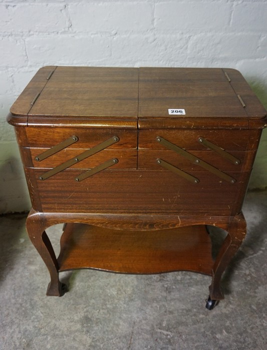 Sewing Cabinet, 63cm high, 55cm wide, 30cm deep, Also with A Firescreen, (2) - Image 3 of 3